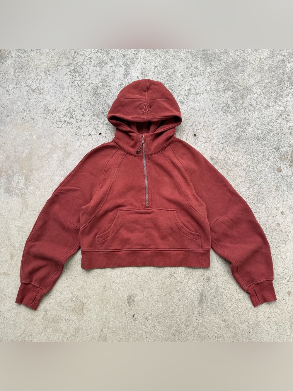 LULULEMON  Scuba Oversized Half-Zip Hoodie Rust Brown Size XS/S LW3DM4S